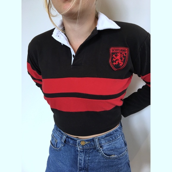 Black/Red Long Sleeve Scotland Polo - Men's S - Picture 4 of 7